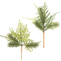 položky Umělá jedlová větvička pro slavnostní dekoraci, 22 cm, 2 kusy