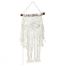 položky Nástěnný macrame boho nástěnná dekorace krémová 18,5×48cm