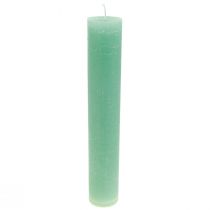 položky Zelené svíčky, velké, stálobarevné svíčky, 50x300mm, 4 kusy