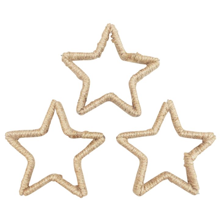Adventní dekorace Vánoční dekorace hvězda dekorativní hvězda juta 13,5cm 6ks