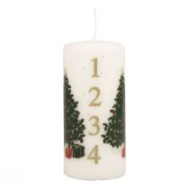 Adventní kalendář svíčka Vánoční svíčka bílá 150/65mm