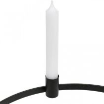 položky Svícen kroužkový tyč svíčky svícen kovový černý Ø35cm