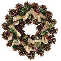 Adventní věnec se šiškami a větvemi Ø34cm