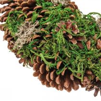 Adventní věnec na dveře věnec dekorační věnec se šiškami z mechu Ø30cm