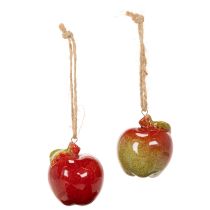 položky Podzimní dekorace jablko keramické k zavěšení 5cm 4ks