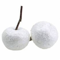 Dekorativní jablka bílá se třpytem 5,5–6,5 cm 12ks