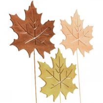 Podzimní zahradní kůl javorový list dřevo Š9,5cm D31cm 12ks