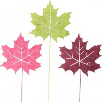 Podzimní zahradní kůl javorový list dřevo Š9,5cm D31cm 12ks