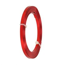 položky Hliníkový plochý drát červený 5mm x 1mm 2,5m