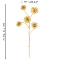 položky Umělá jantarová ovocná větvička, zlatá dekorace, 26 cm, sada 6 kusů