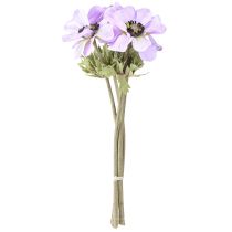 položky Umělé květy sasanky v šeříkové barvě, 34 cm dlouhé, 4 kusy