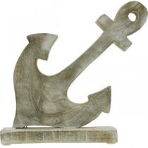položky Kotva dřevěná, ozdobná kotva, shabby chic, bílá, přírodní, 22 cm