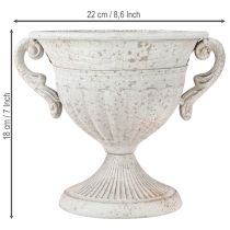 položky Starožitná trofej s uchy kovová dekorace vintage šedá bílá V18cm