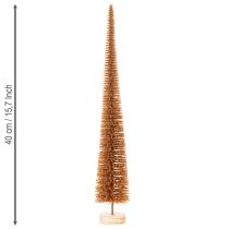 položky Umělá vánoční ozdoba na stromeček, tenká, s dřevěným podstavcem, 40 cm, 3 kusy