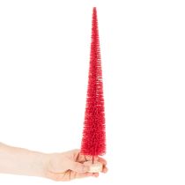 položky Dekorativní úzký vánoční stromeček, umělý vánoční stromeček na dřevěném podstavci, 40 cm, 3 kusy