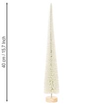 položky Dekorativní vánoční stromeček s dřevěným podstavcem pro zimní dekoraci, 40 cm, 3 kusy