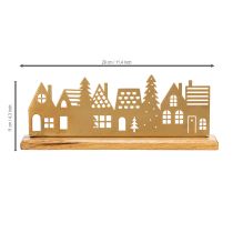 položky Silueta domečku Adventní dekorace na dřevěném podstavci 29 cm
