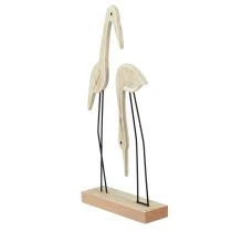 položky Stojan dřevěná figurka jeřáb pár přírodní 27,5×13cm 2 ks