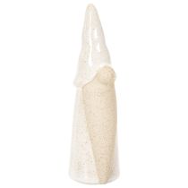 položky Dekorativní figurka trpaslíka, světlá keramika, skandinávský styl, 18 cm, 3 díly