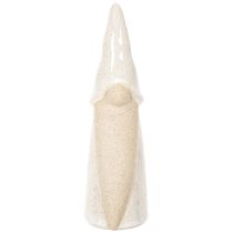 položky Dekorativní figurka trpaslíka, světlá keramika, skandinávský styl, 18 cm, 3 díly
