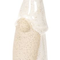 položky Dekorativní figurka trpaslíka, světlá keramika, skandinávský styl, 18 cm, 3 díly