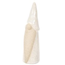 položky Dekorativní figurka trpaslíka, světlá keramika, skandinávský styl, 18 cm, 3 díly