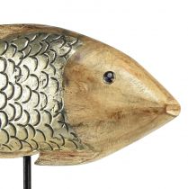 položky Dřevěná rybka s kovovým zdobením rybička dekorace 35x7x29,5cm