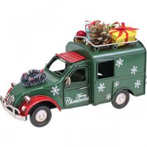 Vánoční dekorace auto Vánoční auto vintage zelené L17cm