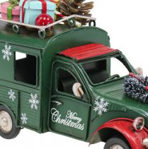 Vánoční dekorace auto Vánoční auto vintage zelené L17cm