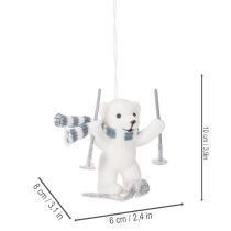 položky Přívěsek lední medvěd na lyžích se šálou k zavěšení, 10 cm, 2 kusy