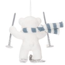 položky Přívěsek lední medvěd na lyžích se šálou k zavěšení, 10 cm, 2 kusy