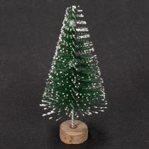 položky Umělé mini vánoční stromky jako vánoční dekorace na stůl, pokryté sněhem, 6 cm, 12 kusů