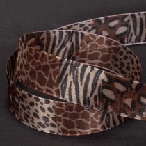 položky Dekorativní stuha, zvířecí vzor, leopardí vzor, dárková stuha, šířka 25 mm, délka 20 m