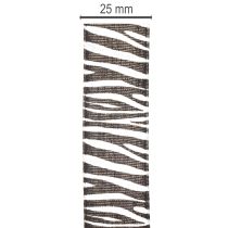 položky Dárková stuha s potiskem zebry, šířka 25 mm, délka 20 m