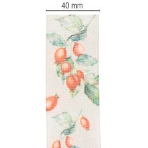 položky Dárková stuha, podzimní motiv s šípky a listy, 40 mm x 18 m