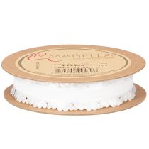 položky Dekorativní bílá stuha se srdíčky pro kreativní tvoření, 20 mm x 15 m