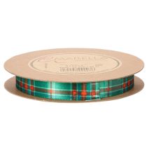 položky Vánoční dárková stuha s kostkovaným vzorem, 15 mm x 20 m