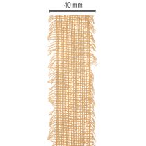 položky Dekorativní bavlněná stuha, rustikální styl, s třásněmi, 40 mm, 30 m