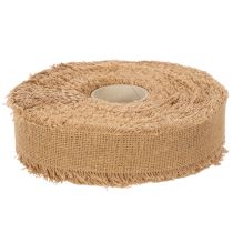 položky Dekorativní bavlněná stuha, rustikální styl, s třásněmi, 40 mm, 30 m