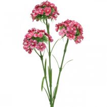Artificial Sweet William Pink umělé květiny karafiáty 55cm svazek 3ks
