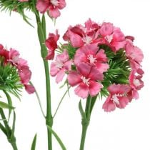 Artificial Sweet William Pink umělé květiny karafiáty 55cm svazek 3ks