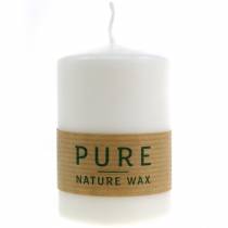 položky PURE Nature Safe Candle sloupová svíčka stearin, řepkový vosk 90/60mm bílá 1 ks