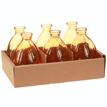položky Cibulovité skleněné mini vázy oranžové Ø7cm V12cm 6 ks