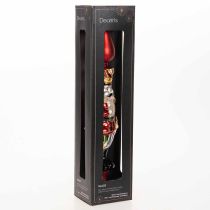 položky Vánoční ozdoba na stromeček, figurka louskáčka v červené barvě na vánoční stromeček, 28 cm, pravé sklo