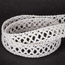 položky Dekorativní krajková stuha, bavlněná, pro kreativní design, 18 mm, 10 m