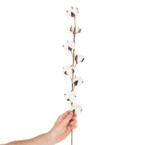 položky Umělá bavlněná větev s 8 pravými květy, 78 cm