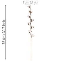 položky Umělá bavlněná větev s 8 pravými květy, 78 cm