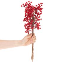 položky Umělá větvička cesmíny s červenými bobulemi, dekorativní větev do vázy, 47 cm, 3 kusy