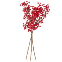 položky Umělá větvička cesmíny s červenými bobulemi, dekorativní větev do vázy, 47 cm, 3 kusy