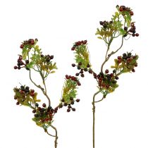 položky Umělá bobulová větev cotonitová červená 50cm 2ks